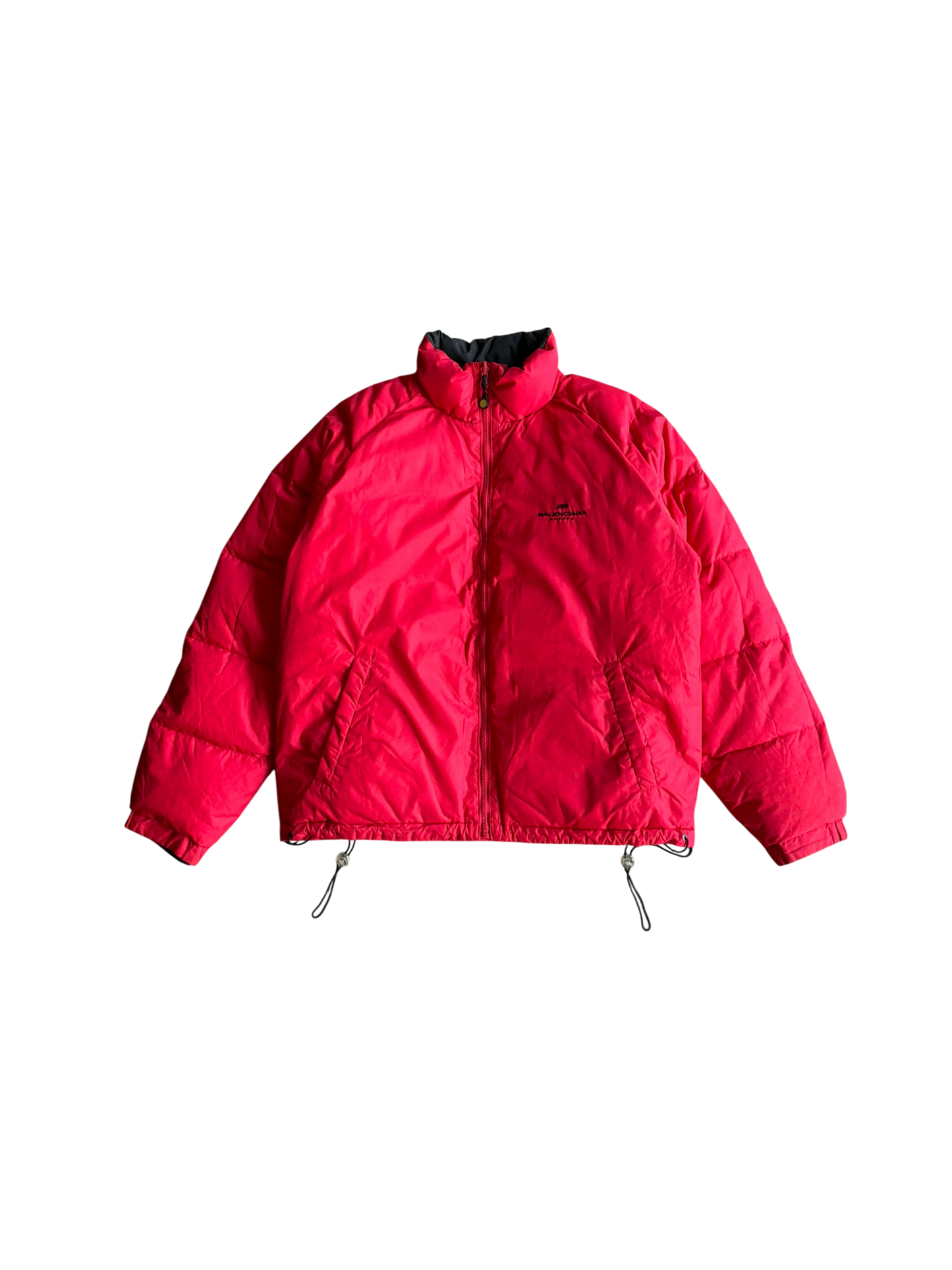 Balenciaga Vintage Red And Black Reversible Puffer Jacket