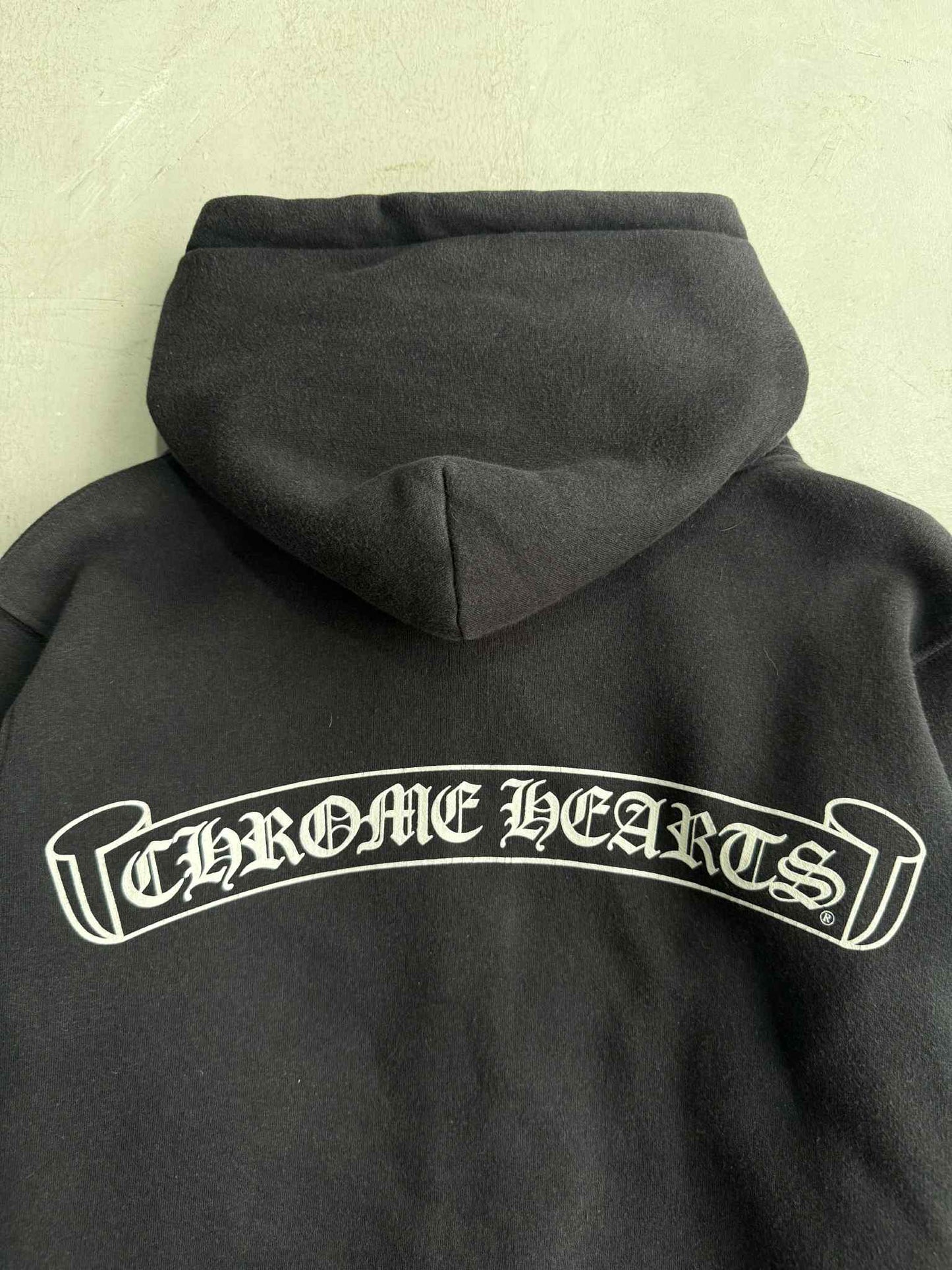 Chrome Hearts Scroll Logo Thermal Zip Up Hoodie