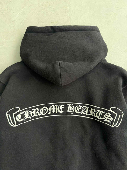 Chrome Hearts Scroll Logo Thermal Zip Up Hoodie
