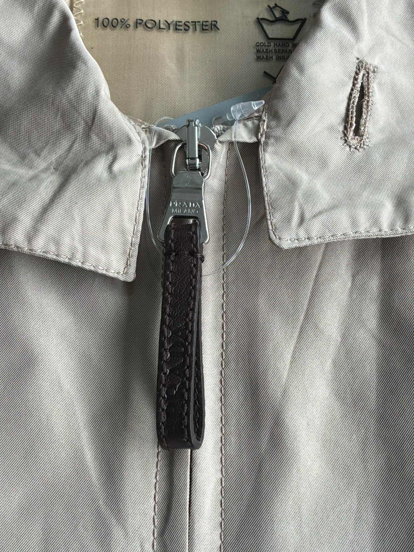 Prada Vintage Brown Tab Harrington Jacket