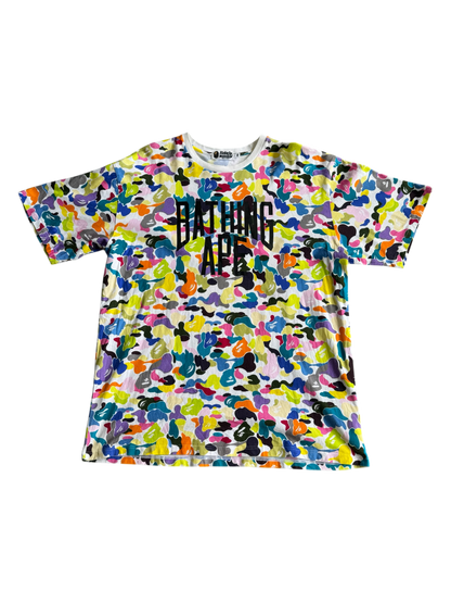 Bape multi color camouflage tee