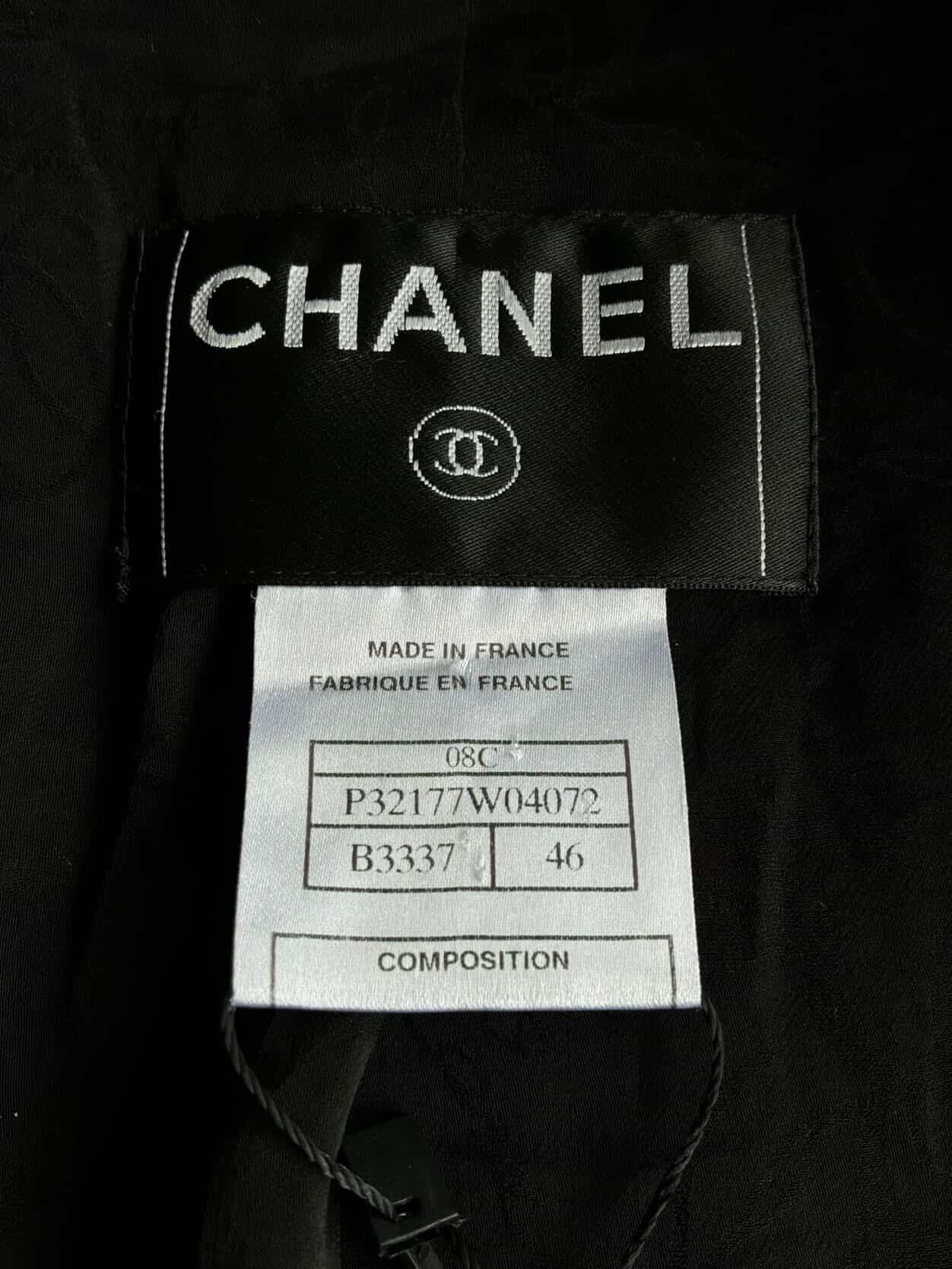 2008 Chanel Black Tweed Blazer