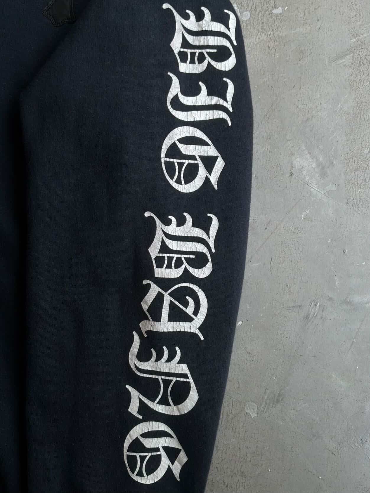 Vintage Chrome Hearts x Big Bang Leather Cross Patch Hoodie