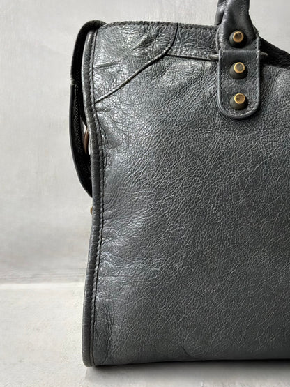 Balenciaga Classic City Gray on Brass Lambskin Bag