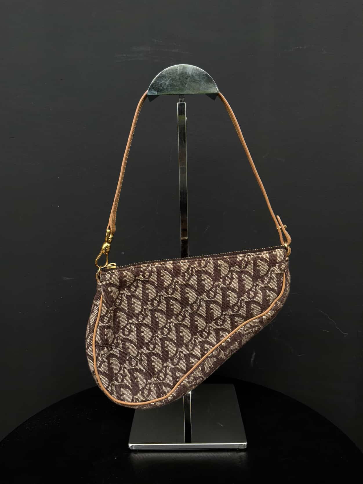 Dior Vintage Brown Oblique Saddle Bag