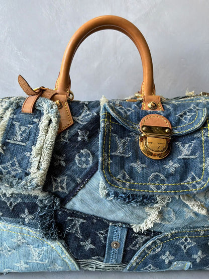 Louis Vuitton Denim Patchwork Speedy 30
