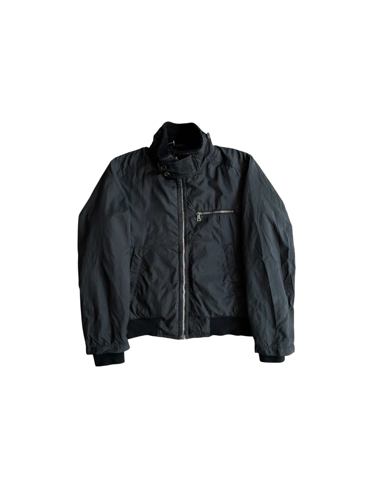 Prada Vintage Sherpa Lined Collar Nylon Jacket