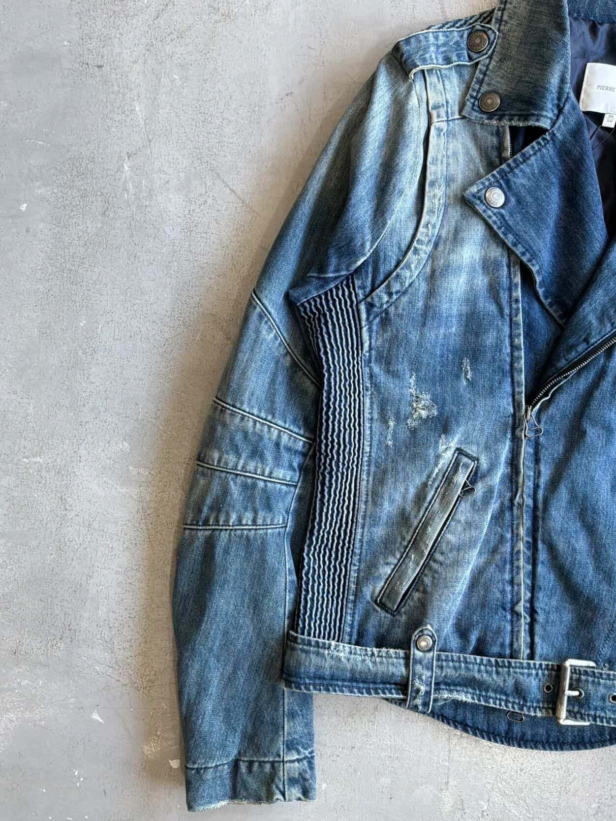 2010s Balmain Denim Biker Jacket