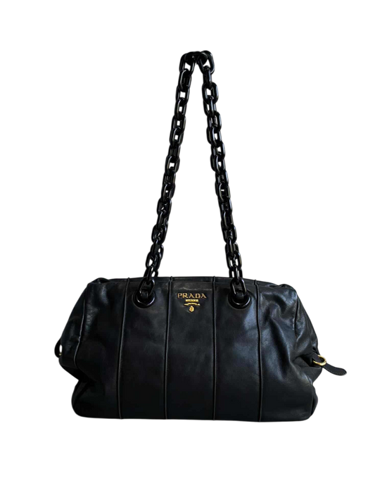 Prada Soft Calfskin Big Chain Shoulder Bag