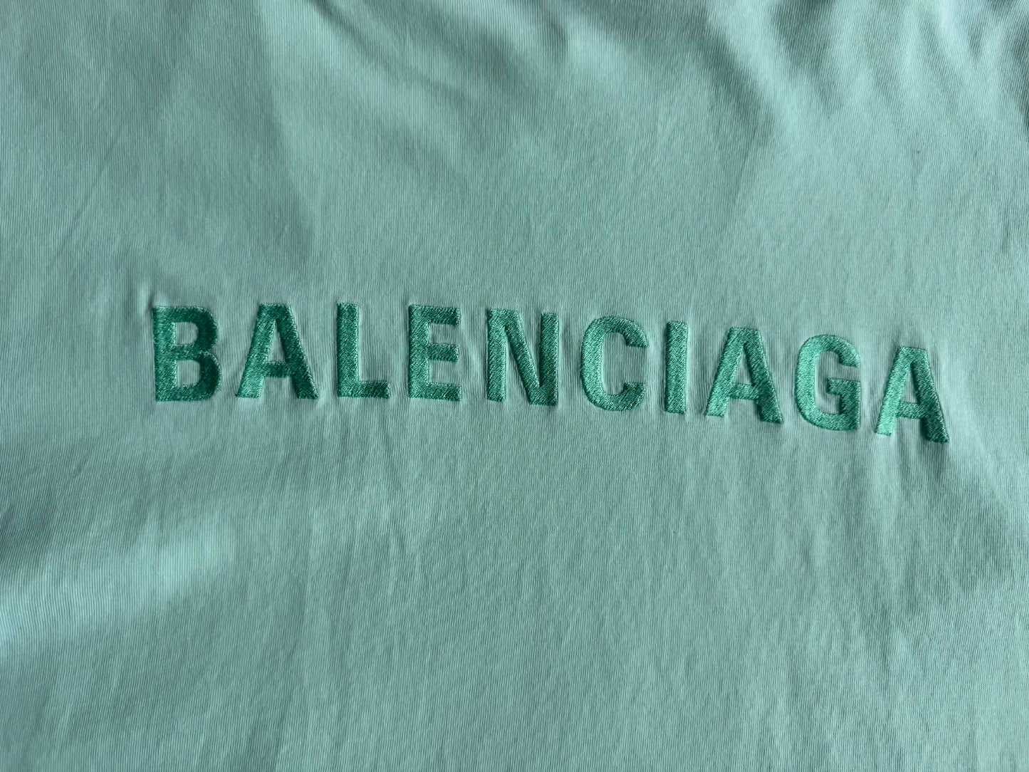Balenciaga Mint Spellout Logo Shirt