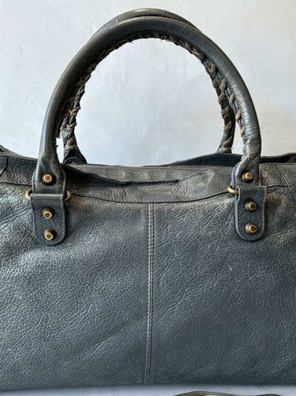 Balenciaga City Part Time Dark Gray Lambskin Bag