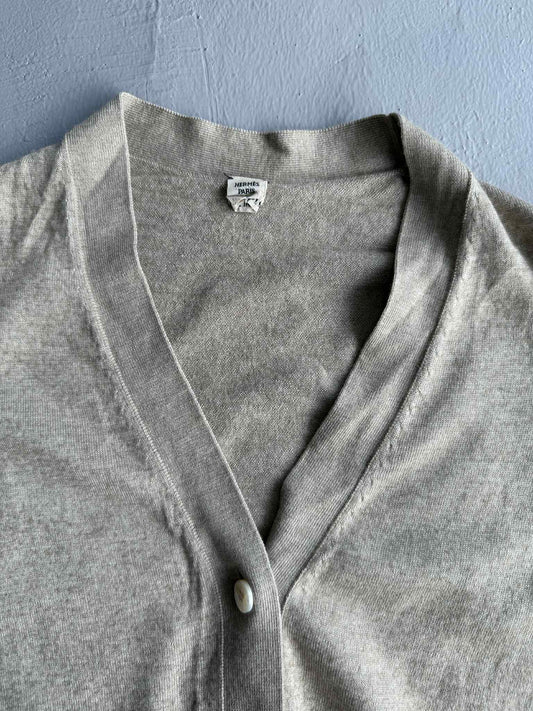 Hermes Cardigan Cashmere Light Beige