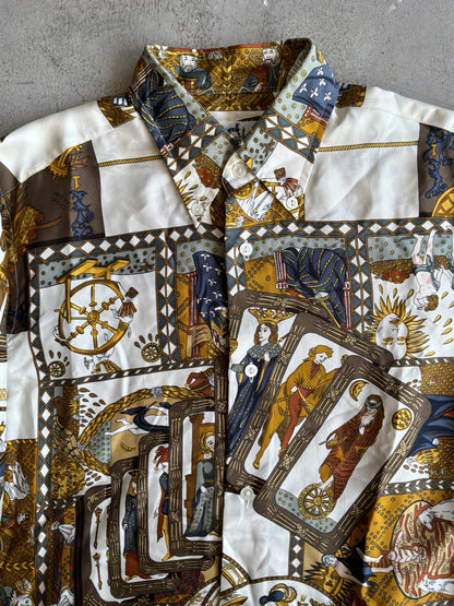 90s Hermes Tarof Motif Silk Shirt