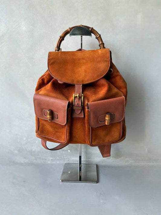 2000’s Gucci Suede Bamboo Backpack