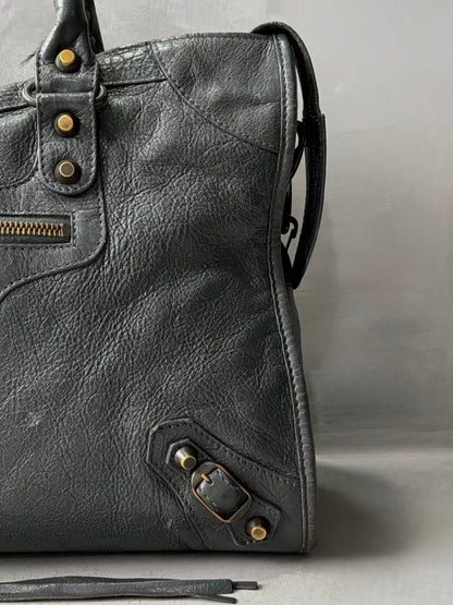Balenciaga Classic City Gray on Brass Lambskin Bag
