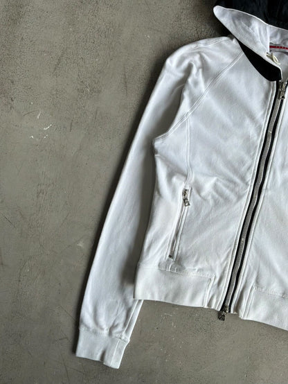Womens Prada Red Tab Zip Hoodie