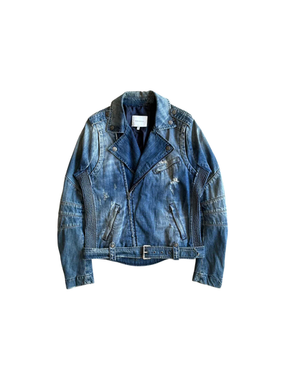 2010s Balmain Denim Biker Jacket