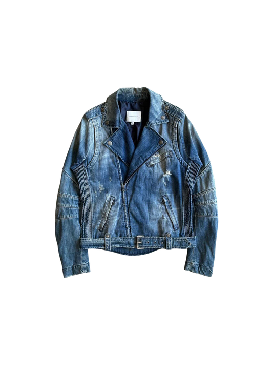 2010s Balmain Denim Biker Jacket