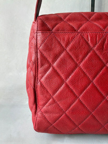 90’s Chanel Kelly Flap Caviar Shoulder Bag