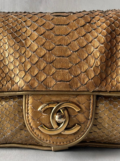 Chanel Gold Python Shiva Flap Bag