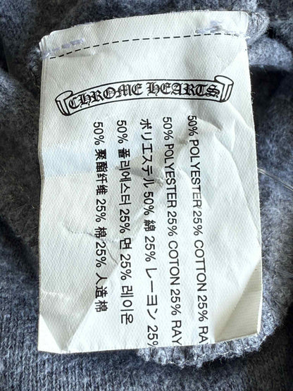 Chrome Hearts Floral Dagger Logo Grey Zip up Hoodie