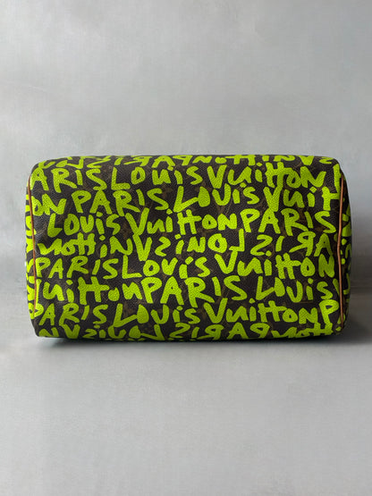 Louis Vuitton x Stephen Sprouse Green Graffiti Speedy 30 Bag