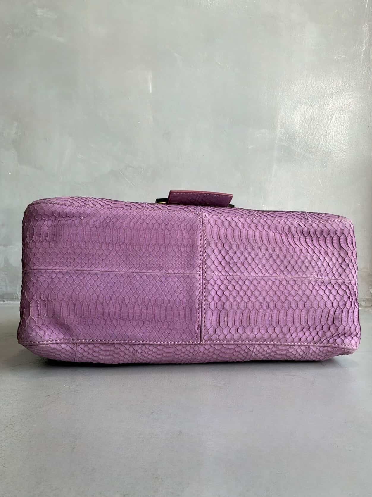 Fendi Python Leather Large Mamma Baguette Bag