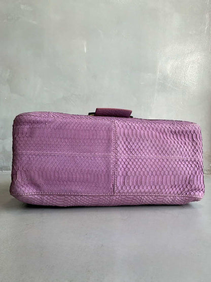 Fendi Python Leather Large Mamma Baguette Bag
