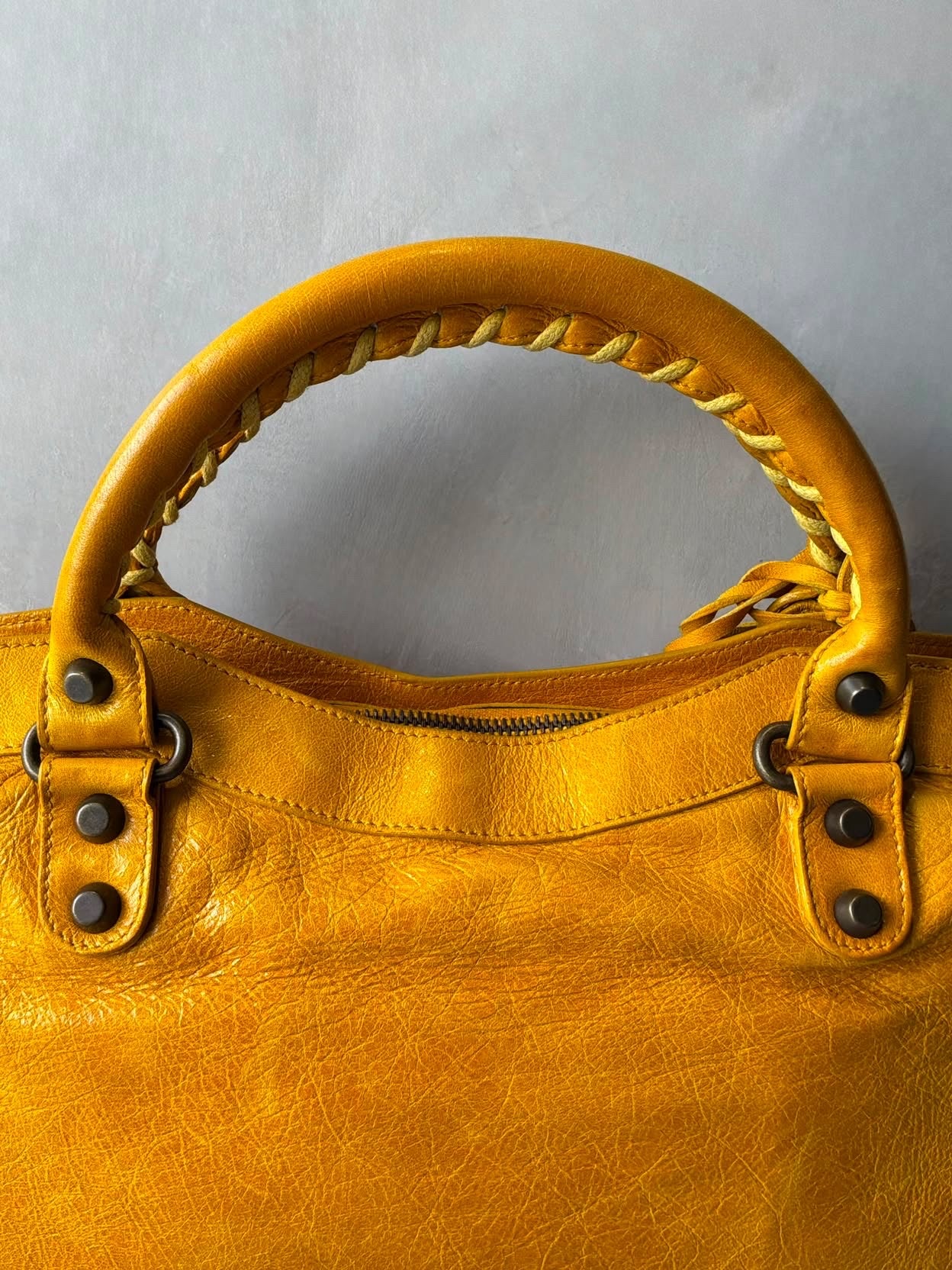 Balenciaga Le First Mustard Lambskin Bag