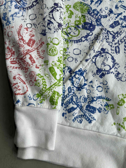 Chrome Hearts Full Print Logo Zip Up Hoodie