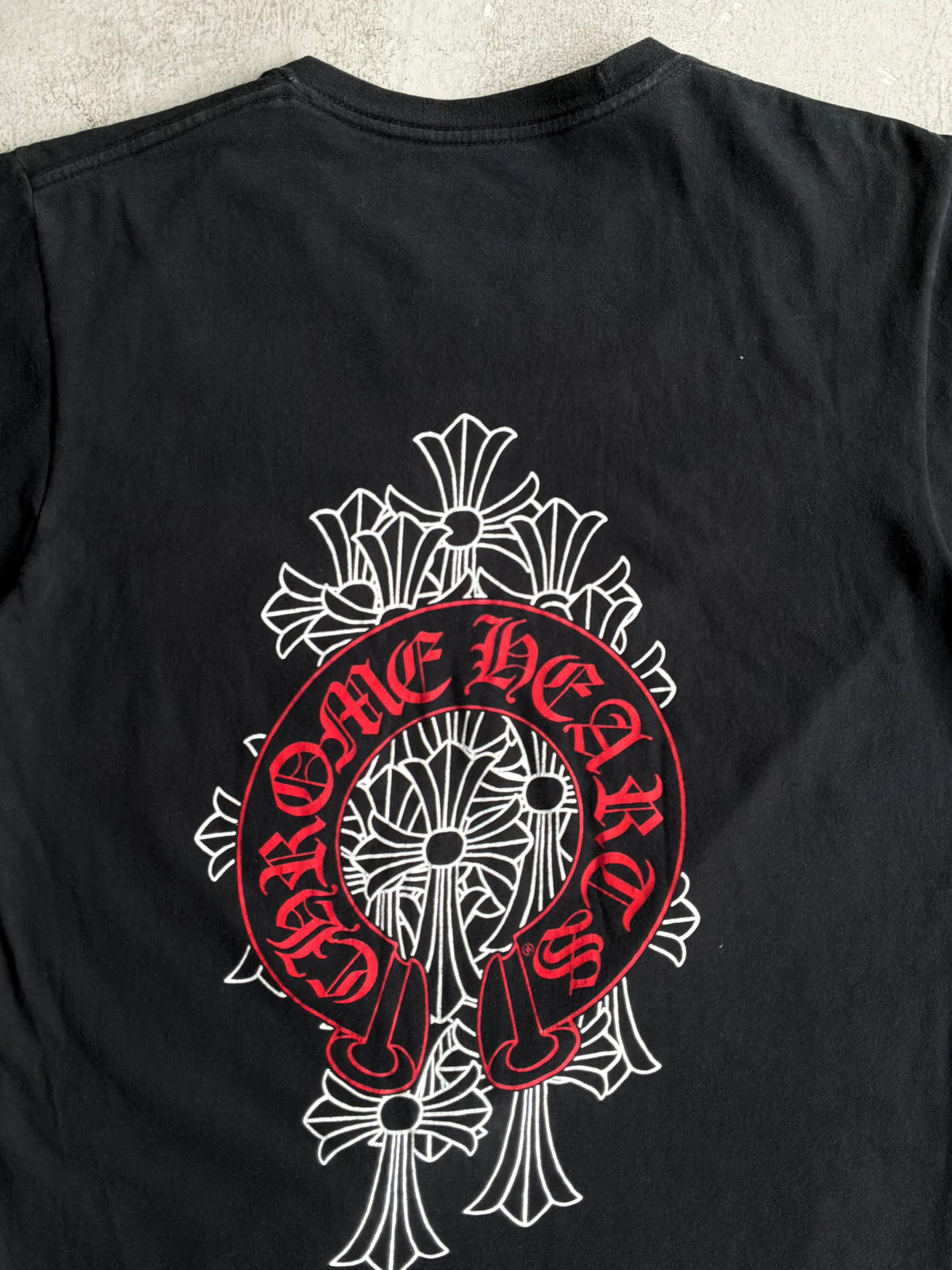 Chrome Hearts Red Horseshoe Cemetery Tee