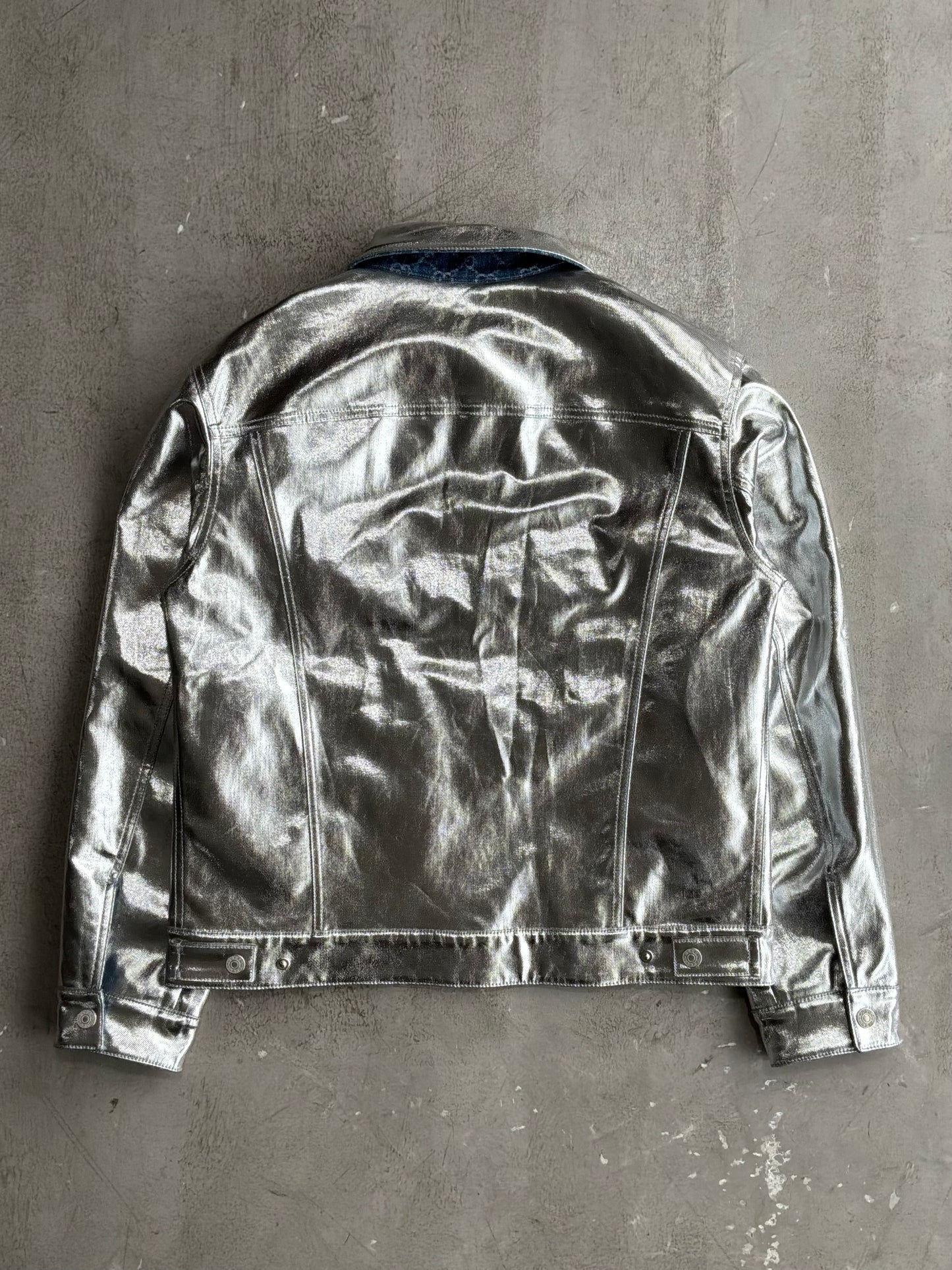 Gucci Monogram Metallic Reversible Denim Jacket