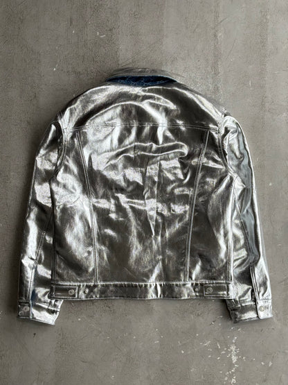 Gucci Monogram Metallic Reversible Denim Jacket