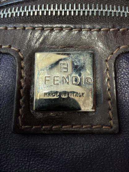 Fendi Wool Knit Wood Baguette Bag