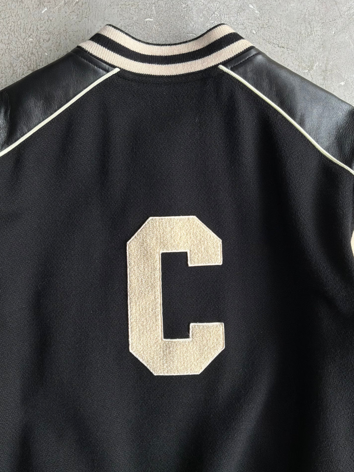 Celine C Logo Teddy Varsity Jacket