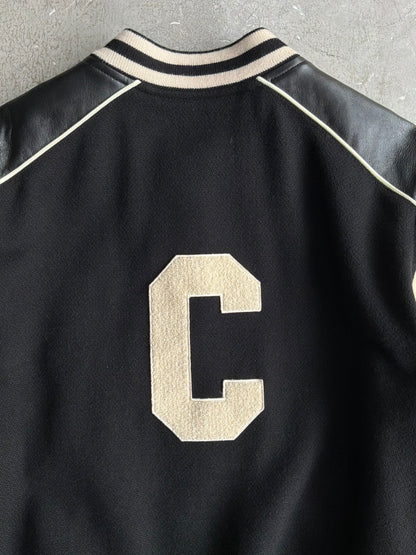 Celine C Logo Teddy Varsity Jacket