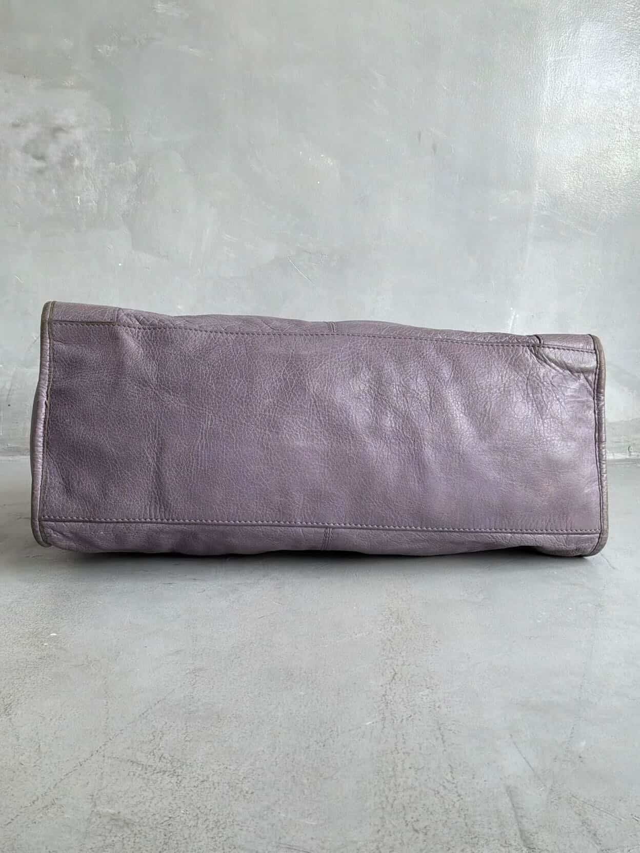 Balenciaga City ‘Part Time’ Purple Lambskin Shoulder Bag
