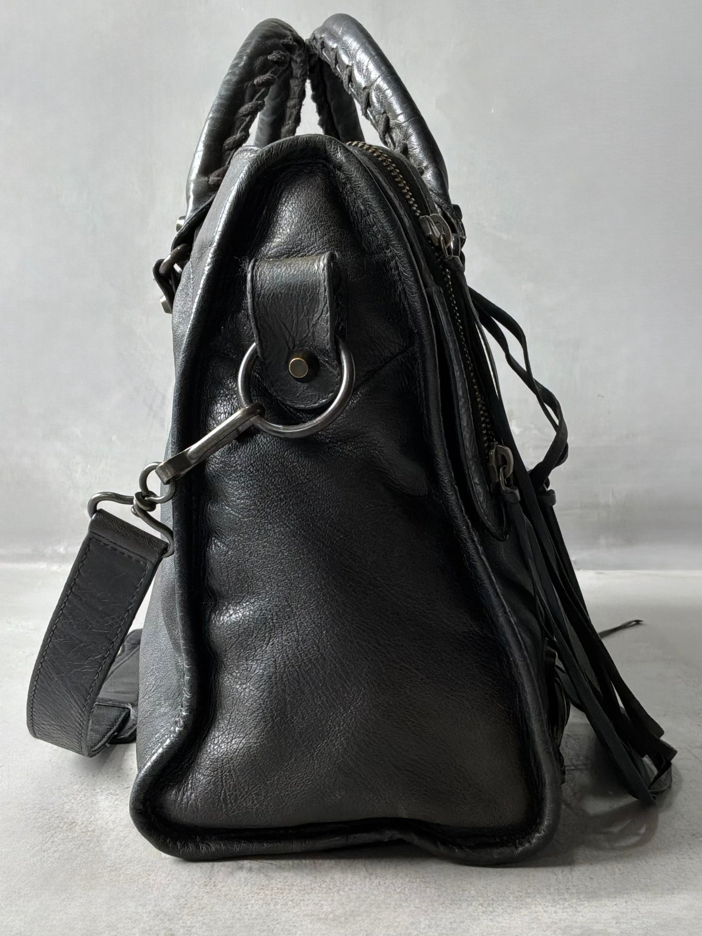 Balenciaga Classic City Black on Brass Lambskin Bag