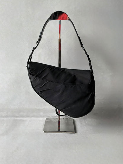 Dior Black Nylon Saddle Bag