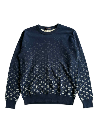 Louis Vuitton Blue & White Gradient Monogram Crewneck