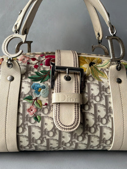 Dior Trotter Floral Patch Bowler Bag