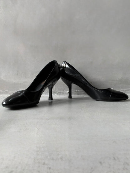 Louis Vuitton Black Chain Link Pumps