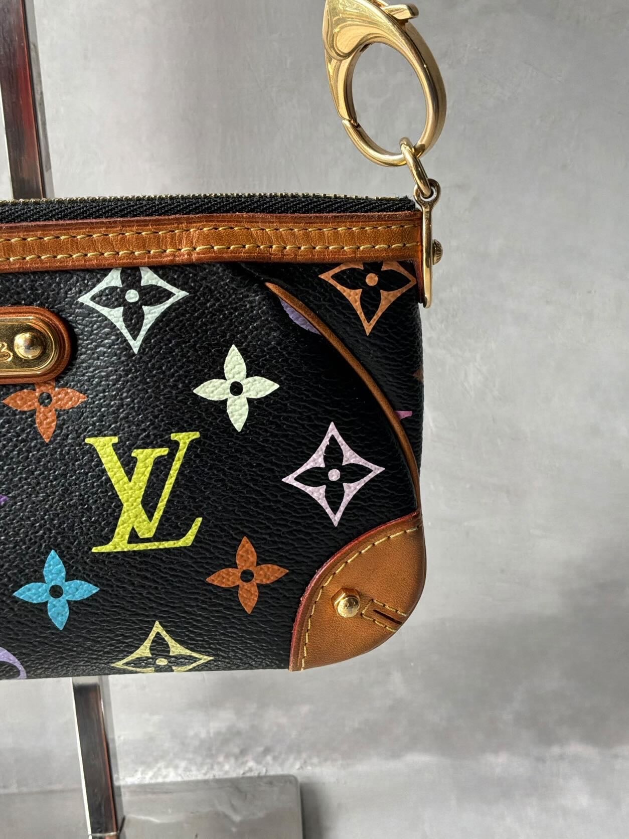 Louis Vuitton X Murakami Black Multicolor Mini Pochette