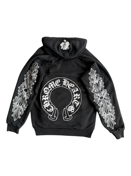 Vintage Chrome Hearts Horseshoe Floral Hoodie