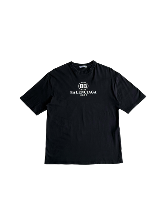Balenciaga Mode Script Black Tee