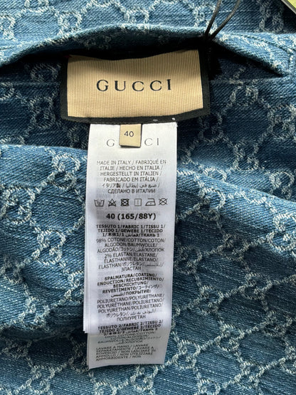 Gucci Monogram Metallic Reversible Denim Jacket