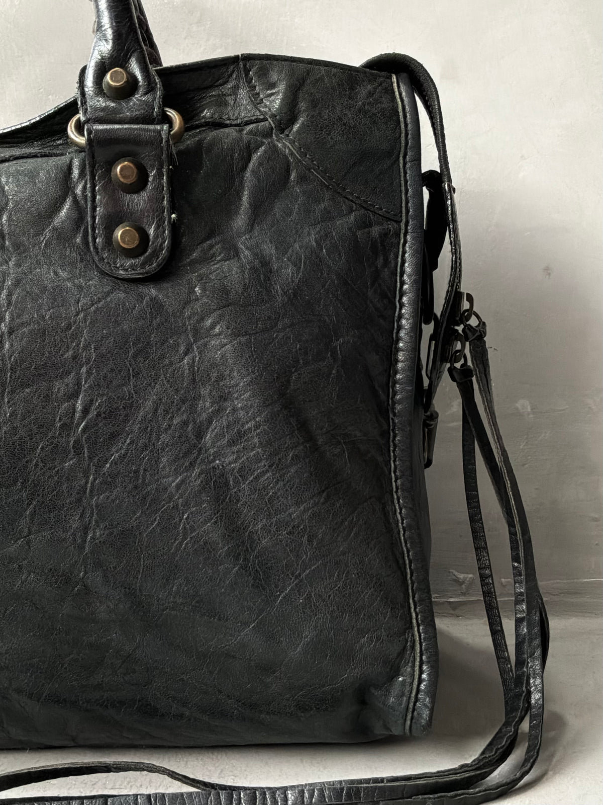 Balenciaga Classic City Black on Brass Lambskin Bag