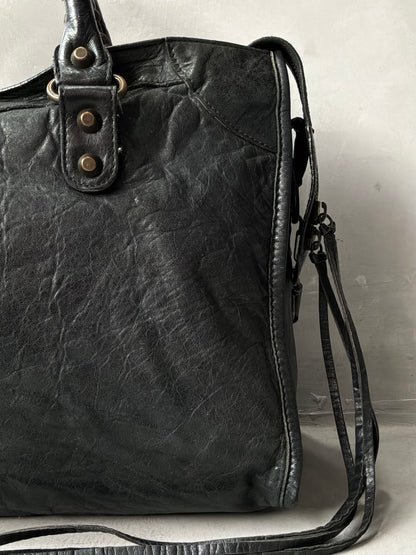 Balenciaga Classic City Black on Brass Lambskin Bag
