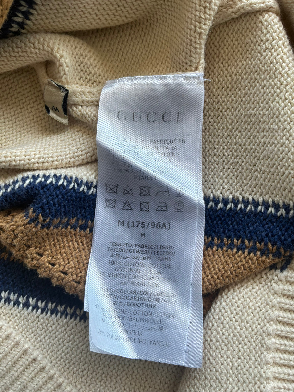 Gucci GG Lace Up Knit Polo Shirt