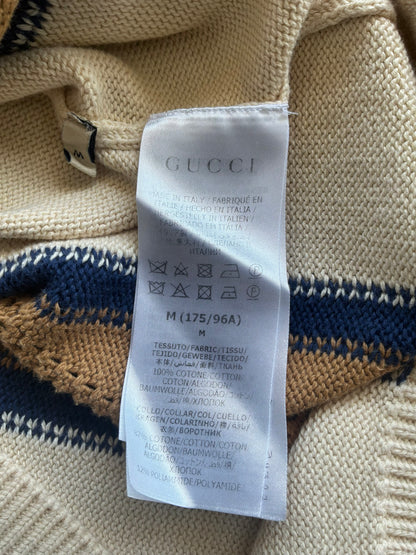 Gucci GG Lace Up Knit Polo Shirt